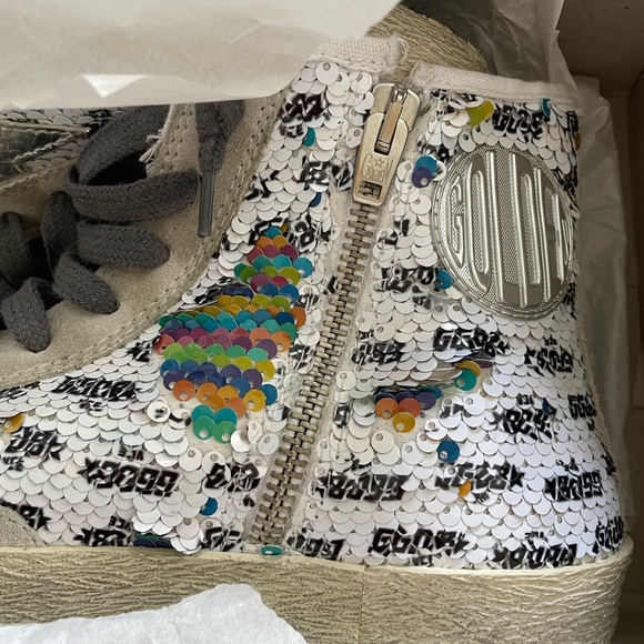 Golden Goose Women's Francy Sequined High Top Sneakers (size 38) - Picture 14 of 14